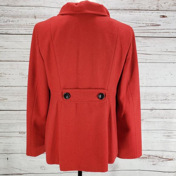 Old Navy Women's Red Ruffle Collar Pockets Wool Blend Jacket Size Medium - Picture 12 of 12